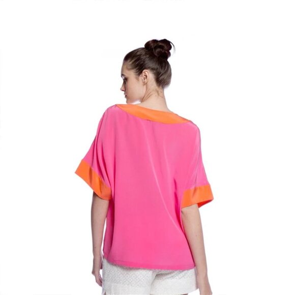 ANNIE GRIFFIN Hadley colorblock silk blouse - Picture 2 of 8